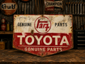 Hand Painted Vintage Toyota Genuine Parts Sign