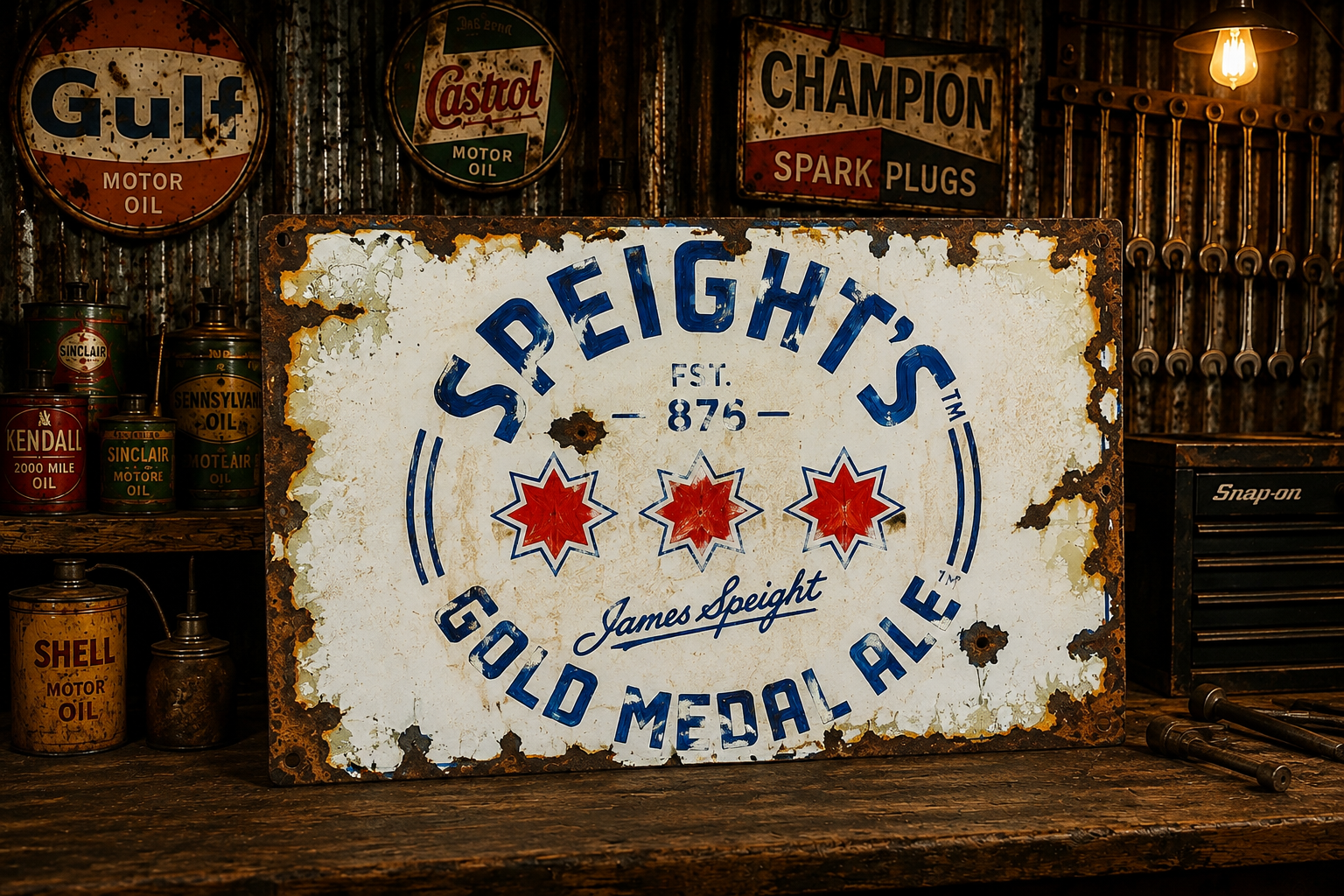 Hand Painted Speight’s Gold Medal Ale Sign