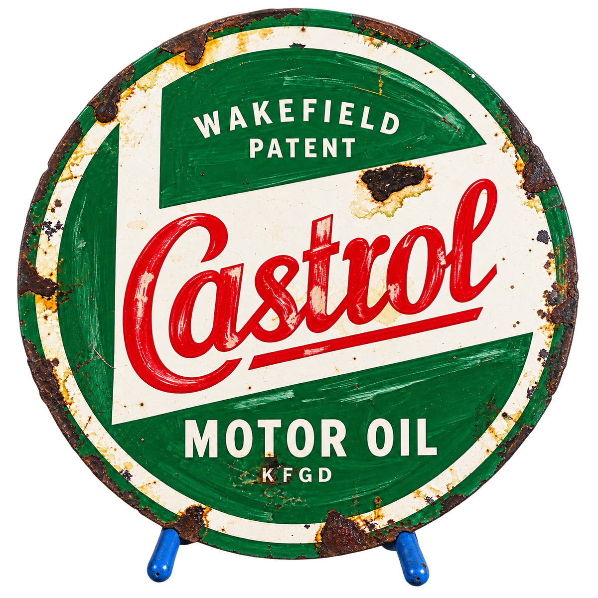 Hand Painted Vintage Castrol Motor Oil Sign – 320mm
