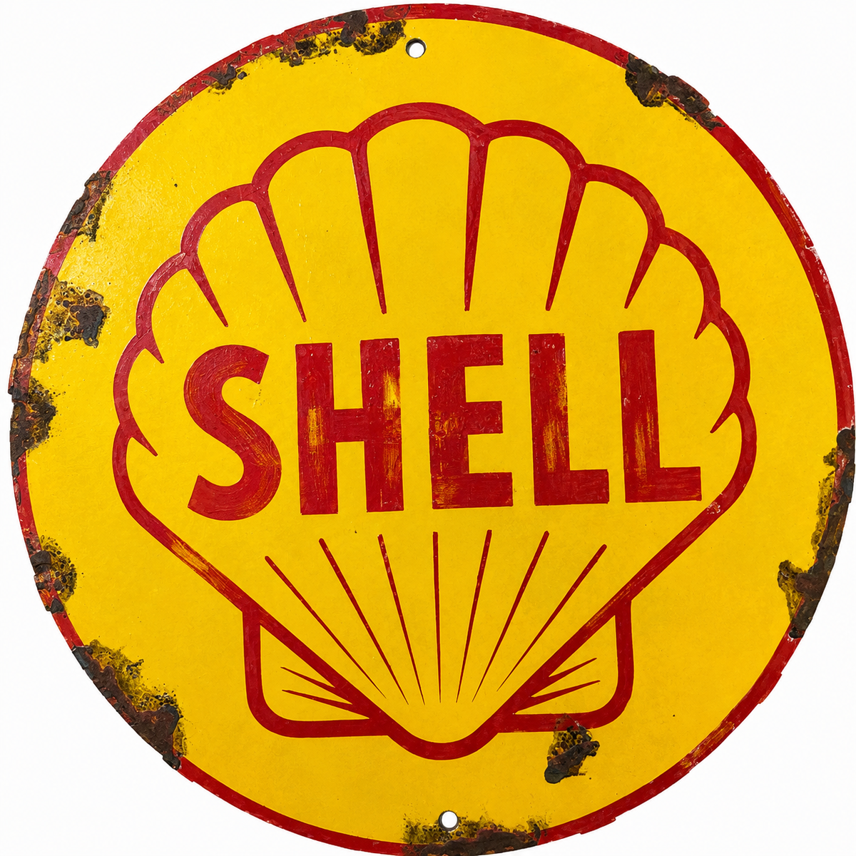 Hand Painted Vintage Shell Sign