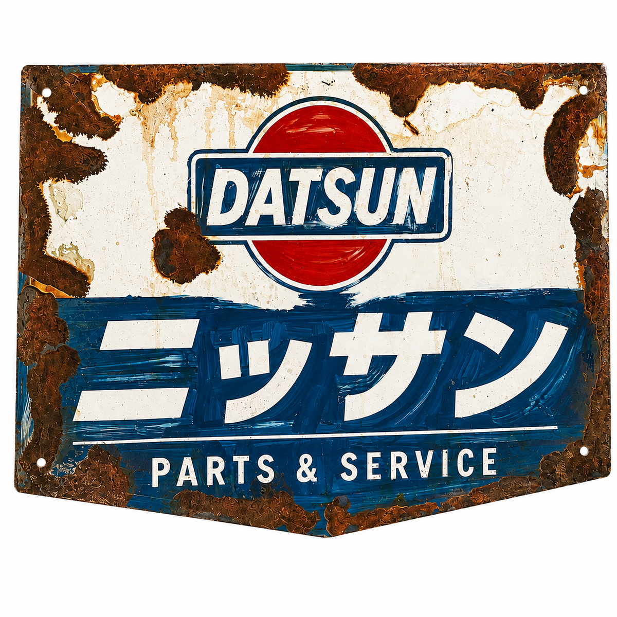 Hand Painted Vintage Datsun / Nissan Parts & Service Sign