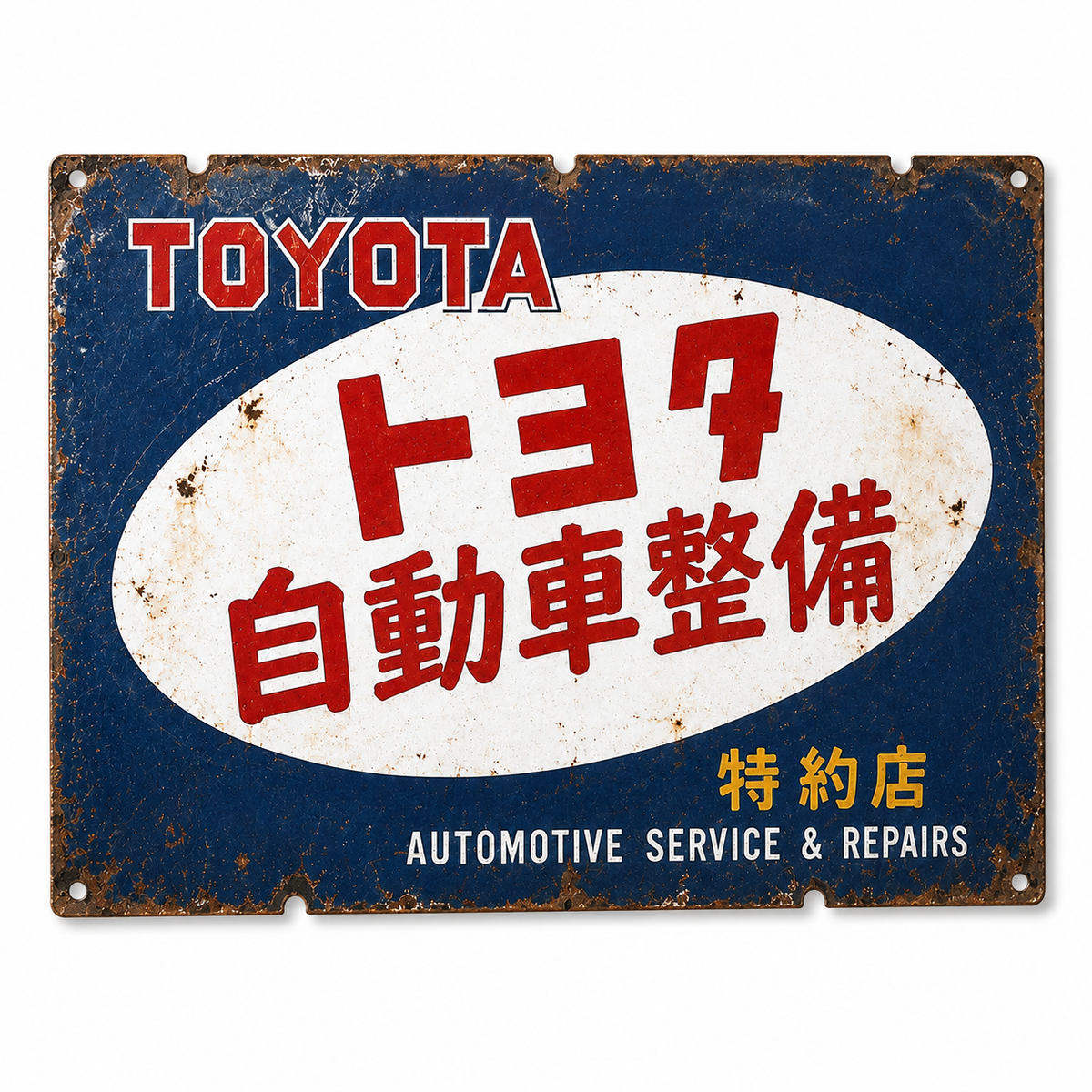 Hand Painted Vintage Toyota Service Sign