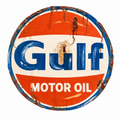 Hand Painted Vintage Gulf Motor Oil Sign