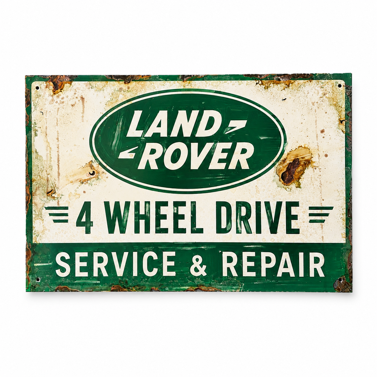 Hand Painted Vintage Land Rover Sign
