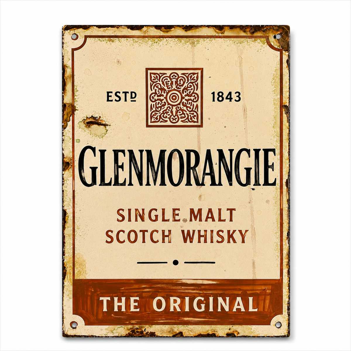 Hand Painted Vintage Glenmorangie Whisky Sign