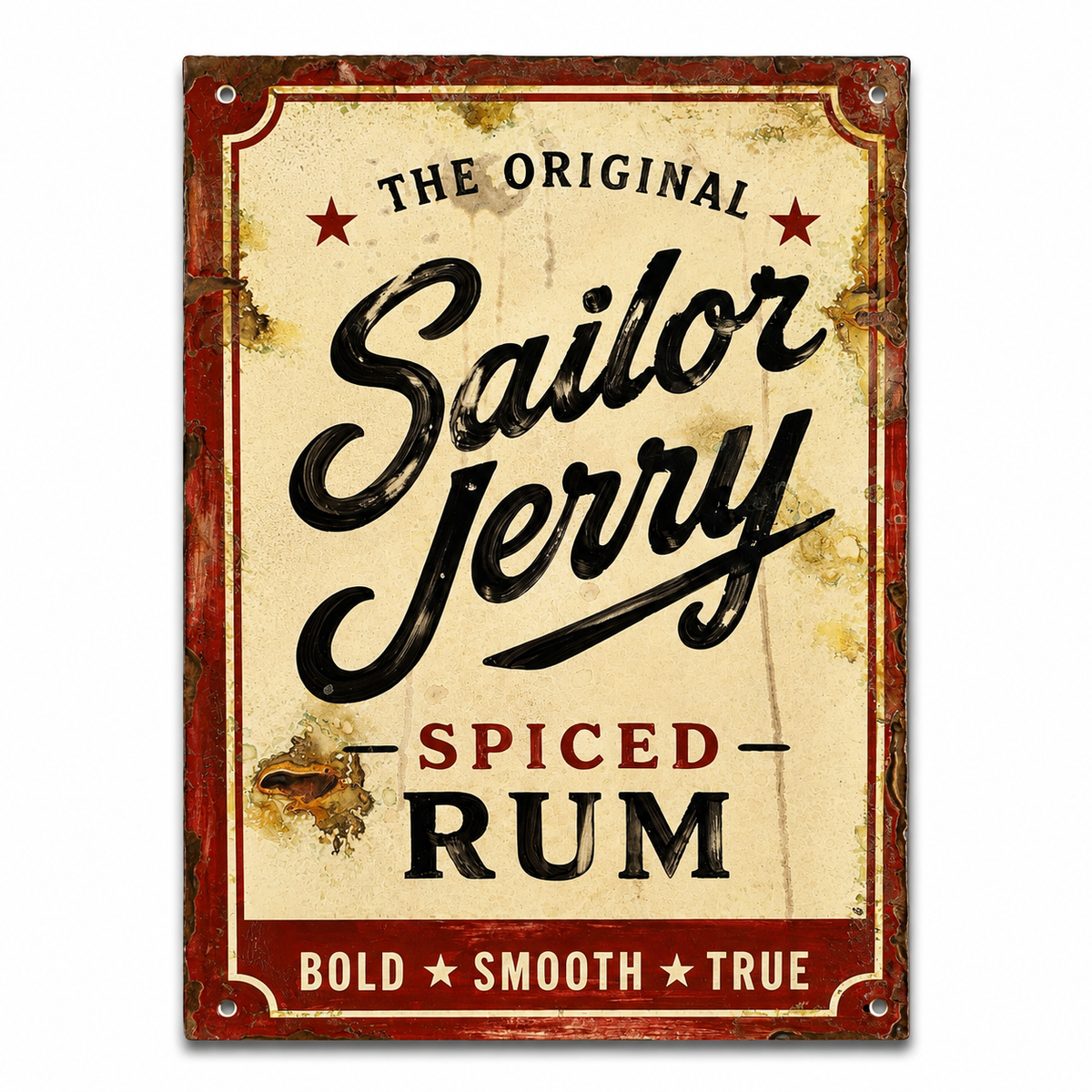 Hand Painted Vintage Sailor Jerry Spiced Rum Sign