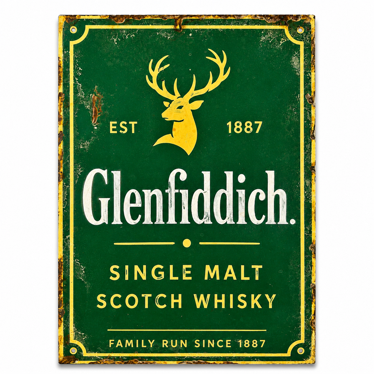 Hand Painted Vintage Glenfiddich Whisky Sign