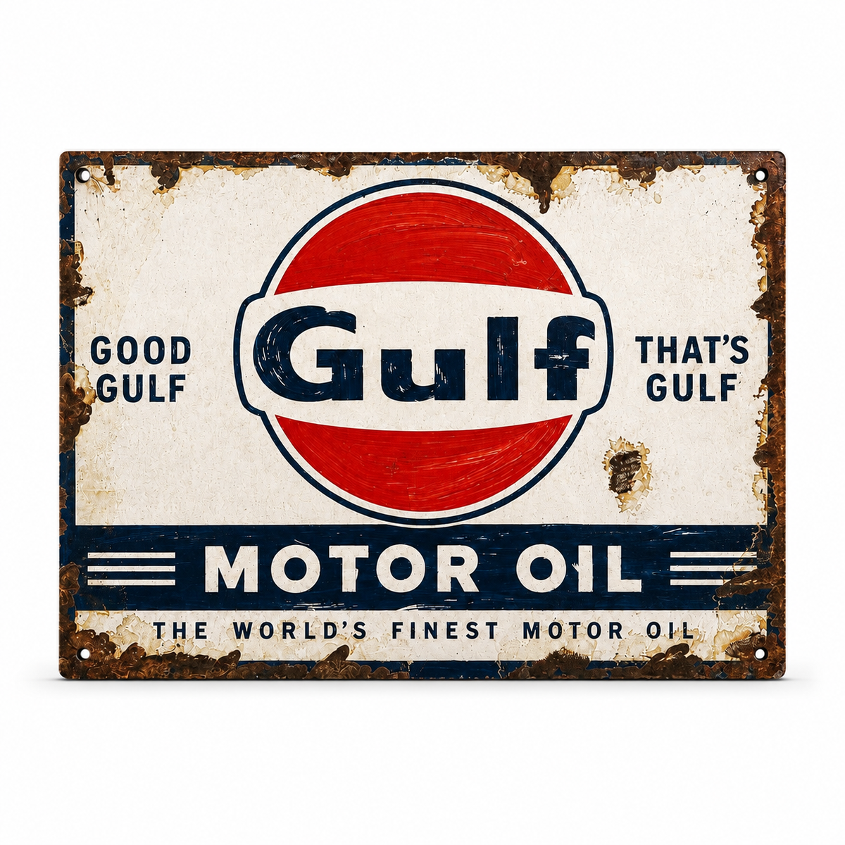 Hand Painted Gulf Motor Oil Sign