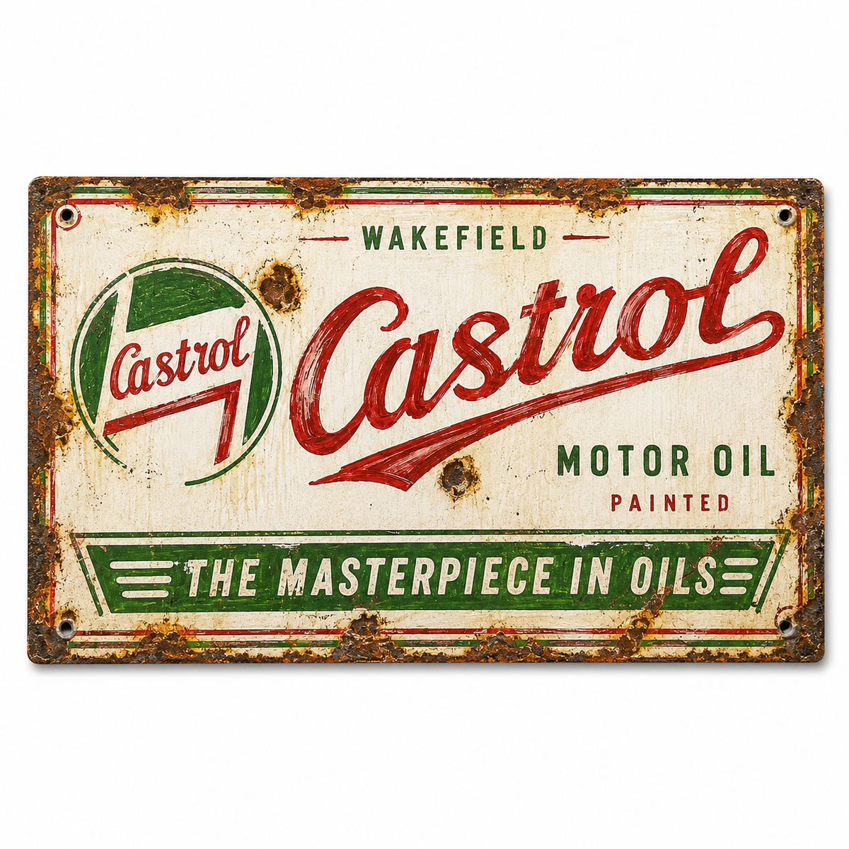 Handpainted Castrol Sign