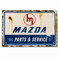 Hand Painted Vintage Mazda Parts & Service Sign