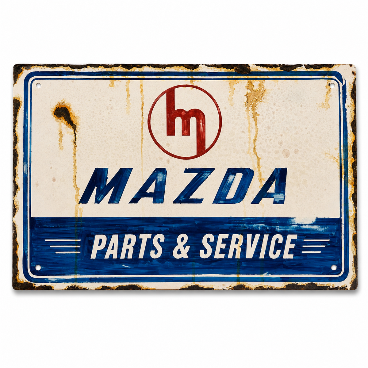 Hand Painted Vintage Mazda Parts & Service Sign