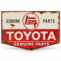 Hand Painted Vintage Toyota Genuine Parts Sign
