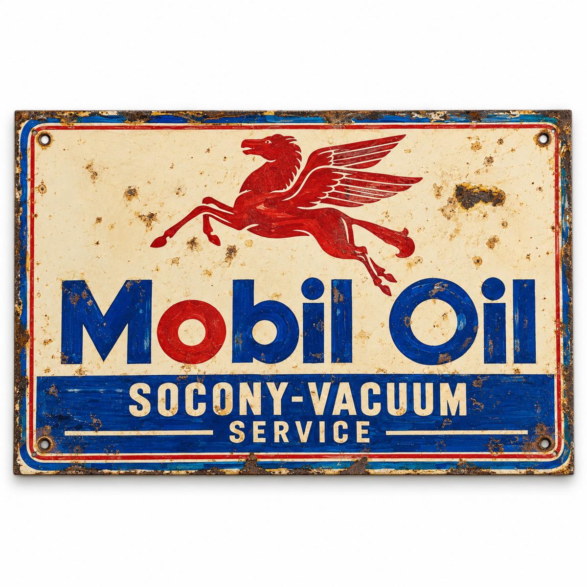 Mobil Oil Pegasus Vintage Sign – Hand Painted to Order