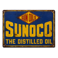 Sunoco “The Distilled Oil” Vintage Sign – Hand Painted to Order